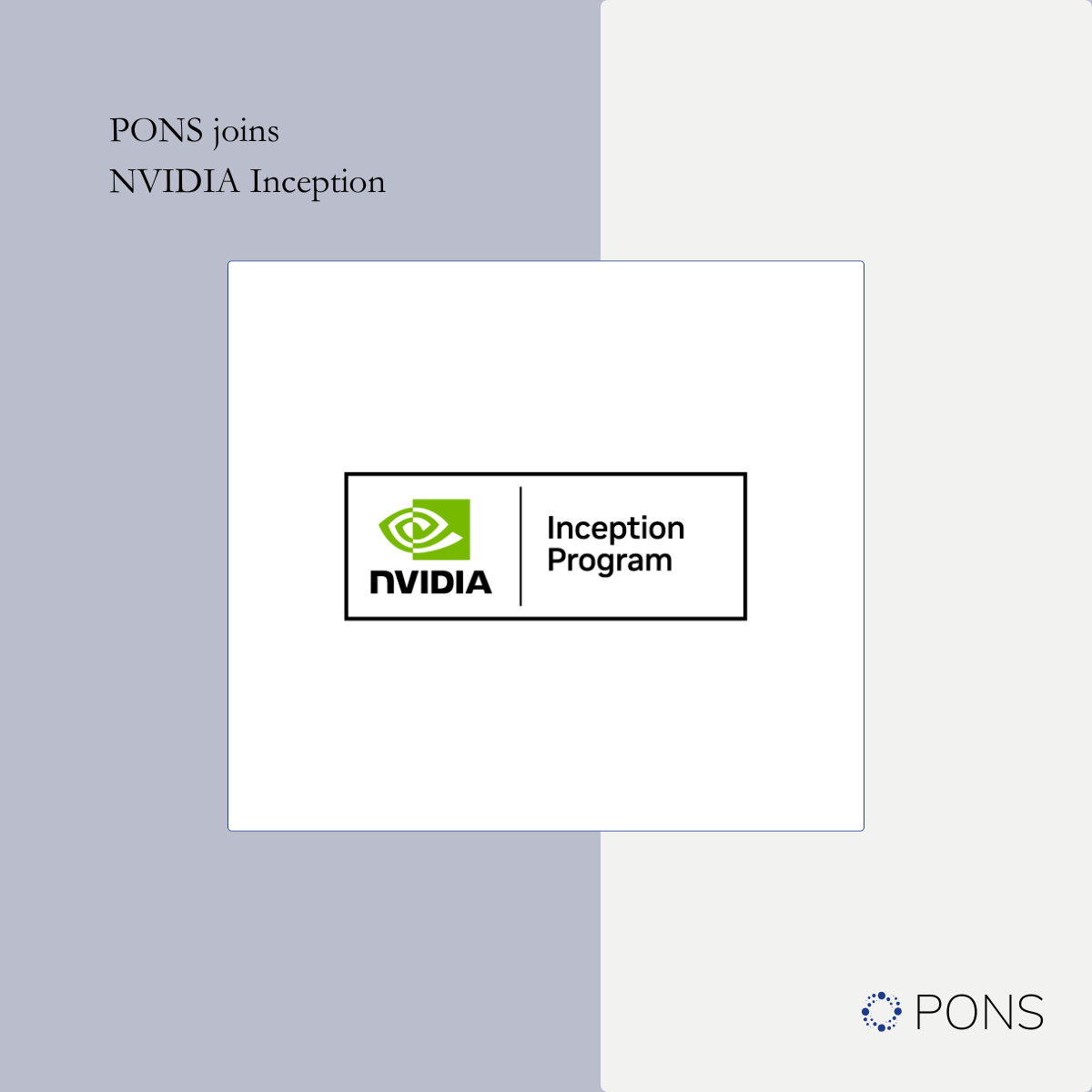 PONS Joins NVIDIA Inception